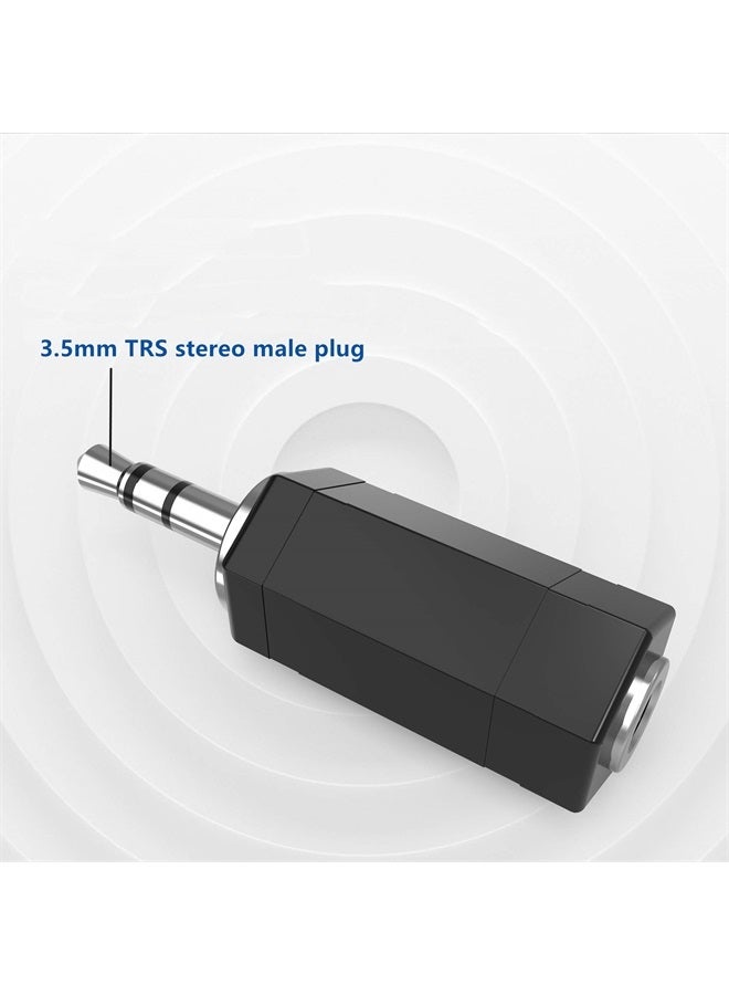 3.5mm Stereo to Mono Adapter, 2 Pack 3.5mm 1/8" TRS Stereo Male Plug to 3.5mm 1/8" Mono Female Jack