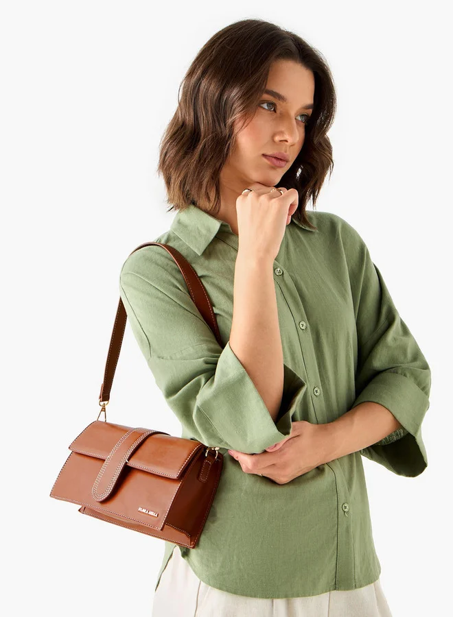 Flora Bella By Shoexpress Solid Shoulder Bag with Detachable Strap
