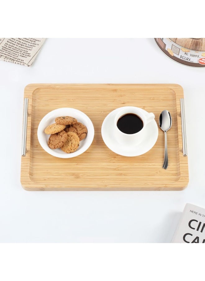 DANUBE HOME Loretta 2-Piece Bamboo Serving Tray, M 33x 24x 1.7 Cm,L 39x 28x 1.7 Cm  - Image 3