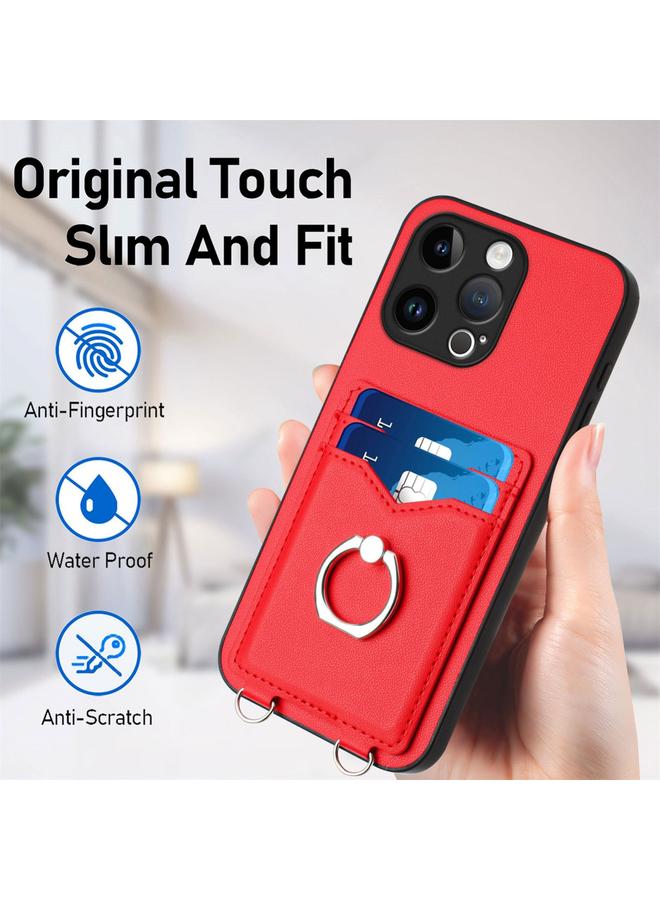 Zaboon Case For iPhone 13 Pro R20 Crossbody Rope Ring Card Holder Phone Case - Image 5