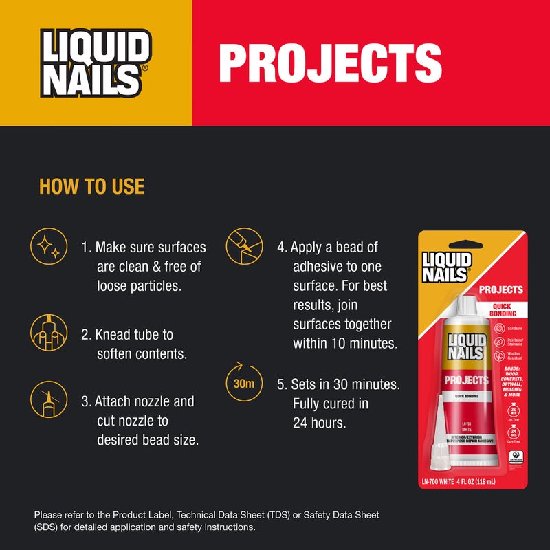 Liquid Nails LN-700 4-Ounce Small Projects and Repairs Adhesive - Image 3