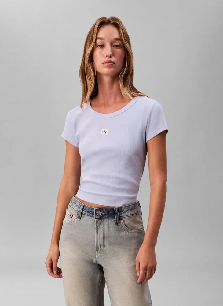 Calvin Klein Jeans Graphic Cropped Crew Neck T-Shirt