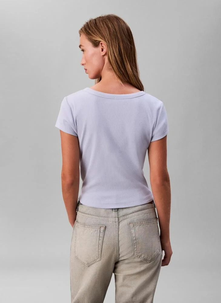 Calvin Klein Jeans Graphic Cropped Crew Neck T-Shirt