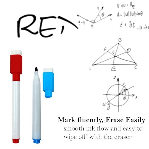 Eduway Dry Erase Whiteboard Marker Set of 10 With Eraser Cap |Refillable Black Marker Pens |Easily Erasable Ink | Perfect For Writing on White Board Premium Writing Supplies - (Pack of 10)(Black), - Image 3