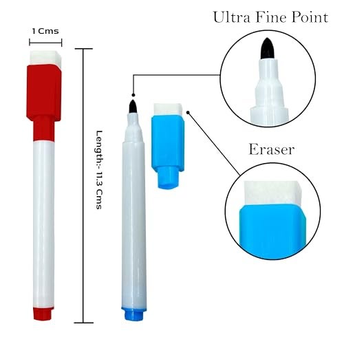 Eduway Dry Erase Whiteboard Marker Set of 10 With Eraser Cap |Refillable Black Marker Pens |Easily Erasable Ink | Perfect For Writing on White Board Premium Writing Supplies - (Pack of 10)(Black), - Image 2