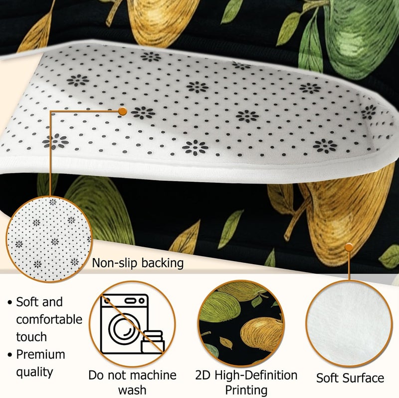 Fruits Runner Rug, Modern Contemporary Leaf Green Fall Green Non-Slip Doormat Rectangle Print Accents Rug for Kitchen Bedside Entryway Hallway Decor 2x3 Ft - Image 5