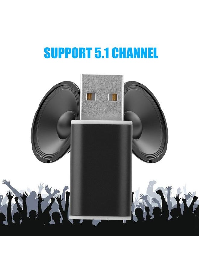 Thoraya External USB 2.0 to 3.5mm Stereo Audio Sound Card Mic Adapter Speaker (Black)  - Image 4