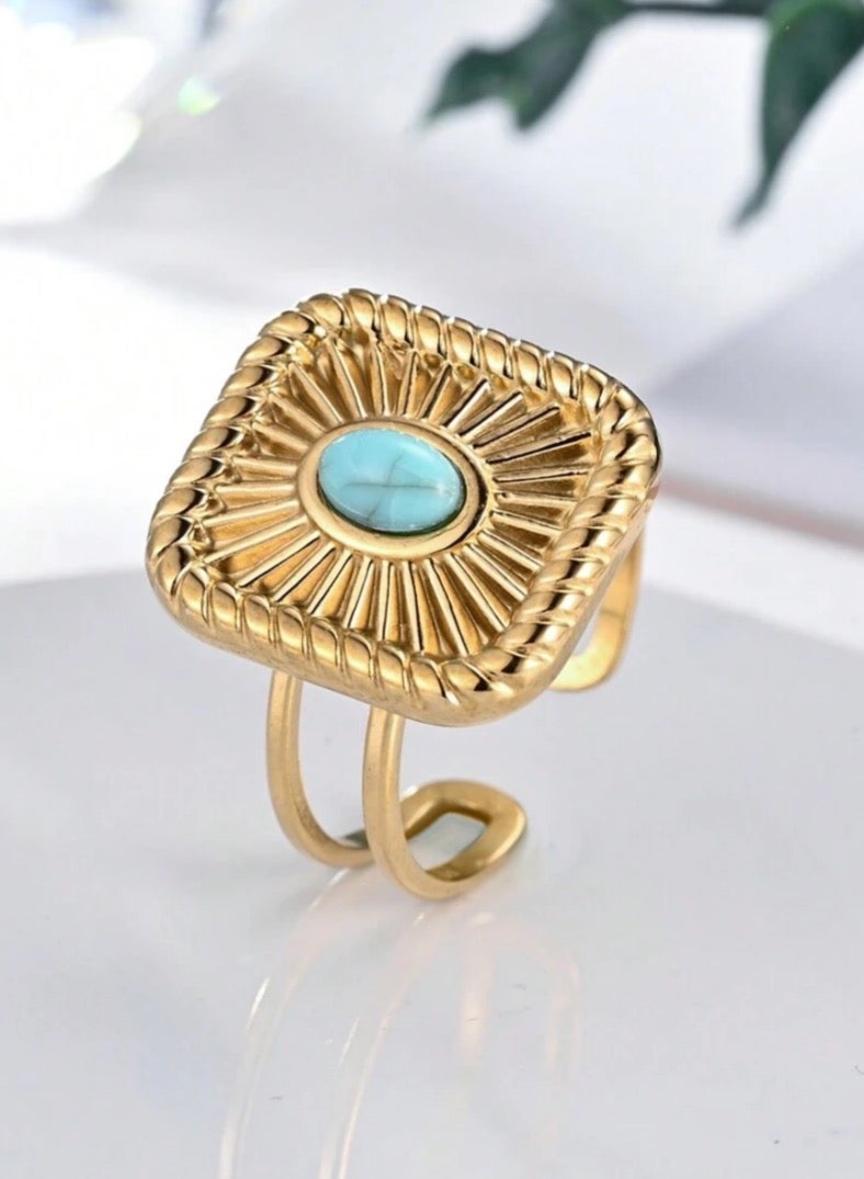 Equal Stainless Steel Gold Plated Ring For Women One Size - Image 1