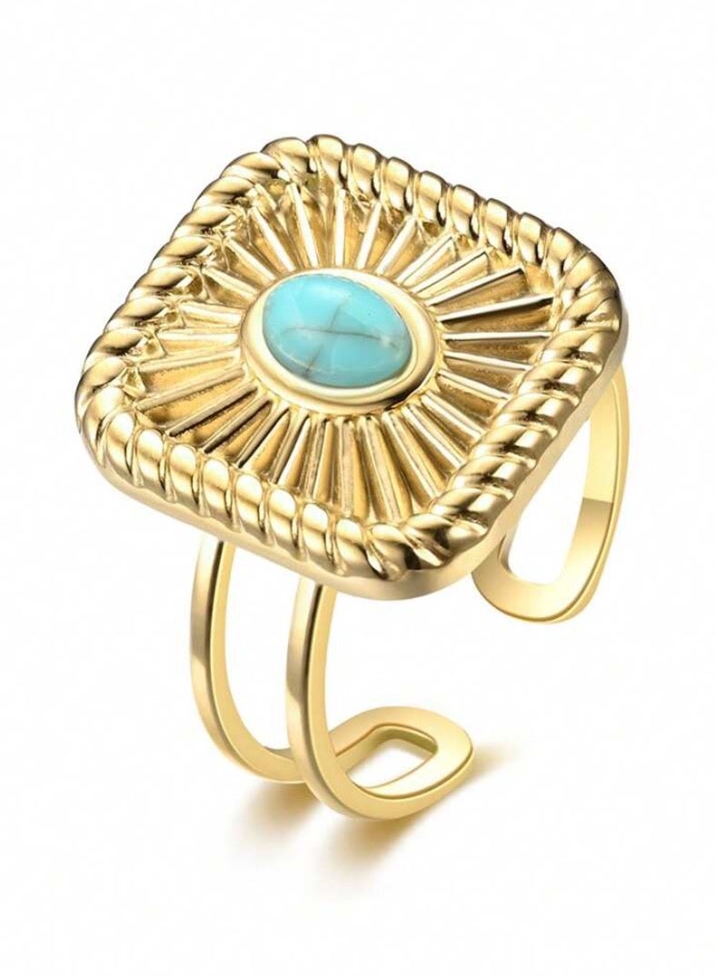 Equal Stainless Steel Gold Plated Ring For Women One Size - Image 2