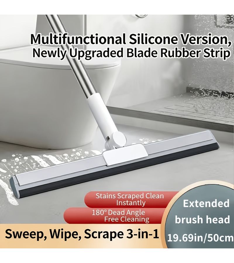 50cm 19.69in Double Sided Sliding Scraper Floor Squeegee Mop Fitting Snugly On Tile And Hardwood Floors Gathering Standing Water Quickly Soft Squeegee Leaves No Water Film Keeps Surfaces Dry Non Slip - Image 1