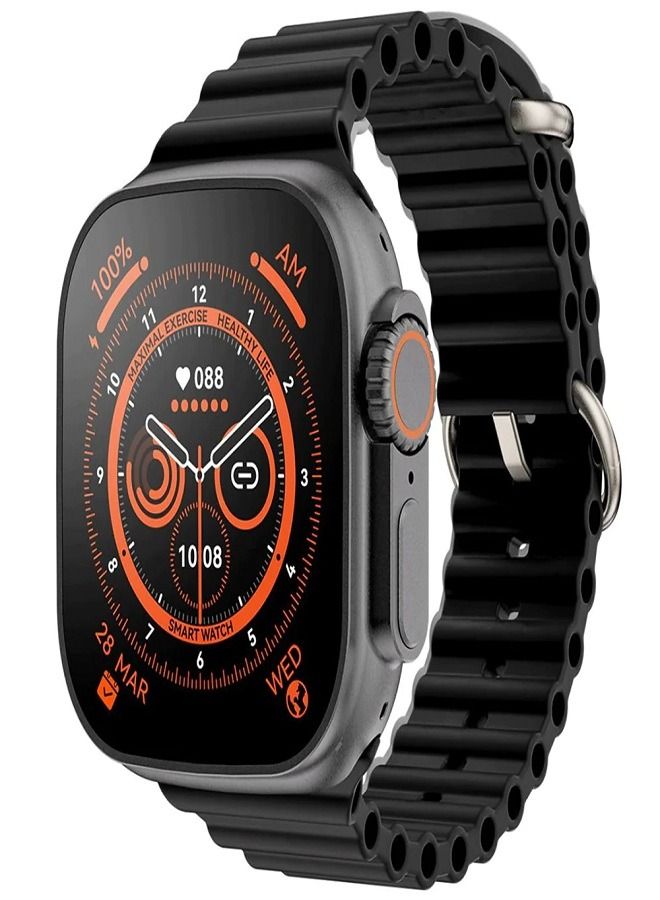 W&O X8 Ultra MAX Smartwatch Screen - Wearfit PRO - Bluetooth V5.2 (Black) - Image 2