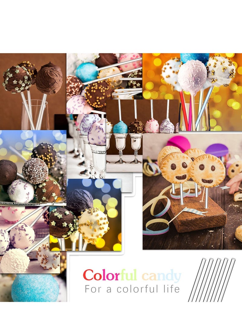 Zikra 100 Pieces Acrylic Lollipop Sticks 6 Inch Clear Reusable Acrylic Rods for Making Lollipops Cake Pops Candies Chocolates and Cookies - Image 2