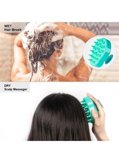 Heeta Hair Scalp Massager Shampoo Brush 2 Pack, Soft Silicone Bristles to Remove Dandruff, Waterproof Hair Scrubber for Both Wet Dry Hair, Suitable for Men & Women (Green & Pink)  - Image 2