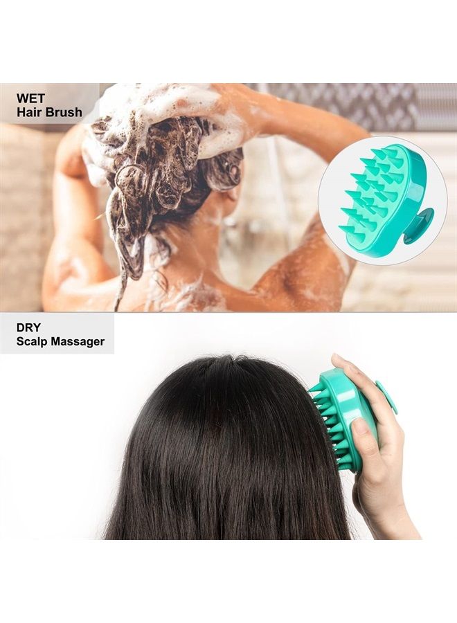 Heeta Hair Scalp Massager Shampoo Brush 2 Pack, Soft Silicone Bristles to Remove Dandruff, Waterproof Hair Scrubber for Both Wet Dry Hair, Suitable for Men & Women (Green & Pink) - Image 2
