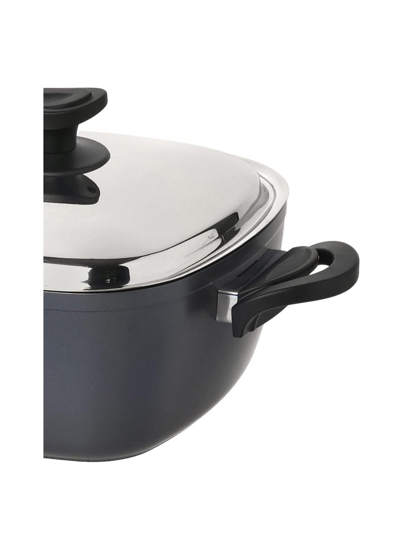 سافلون طقم اوانى طهى جيرانيت من سافلون مربع بيد ستانلس ستيل من سافلون 10 قطعة اسود SF66610TM - Image 4