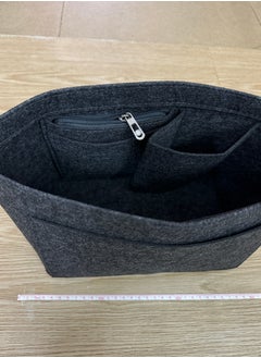 Generic Multi Pocket Felt Handbag Organizer, Folding Tote Bag organizer insert, Felt Organizer Insert Handbags Base Shaper, for Insert Wallet Organizer BLACK Size 26*20*13cm  - Image 2