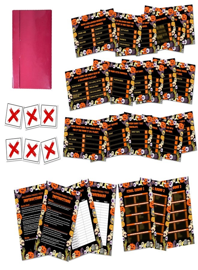 Zmyollo Halloween Friendly Feud Game, Family Friendly Feud Game, Fun Halloween Party Games, Trivia Quiz for Adults Large Group, Family Games Night, Holiday Party Supplies & Activities -A01 - Image 1