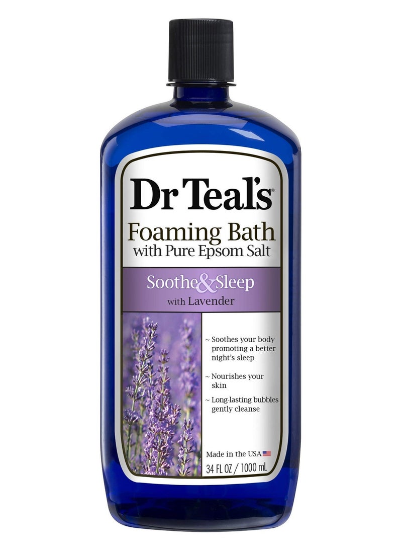 Dr. Teals Dr Teal's, Soothe & Sleep Foaming Bath, with Pure Epsom Salt, Calming Lavender - 1000 ml - Image 1