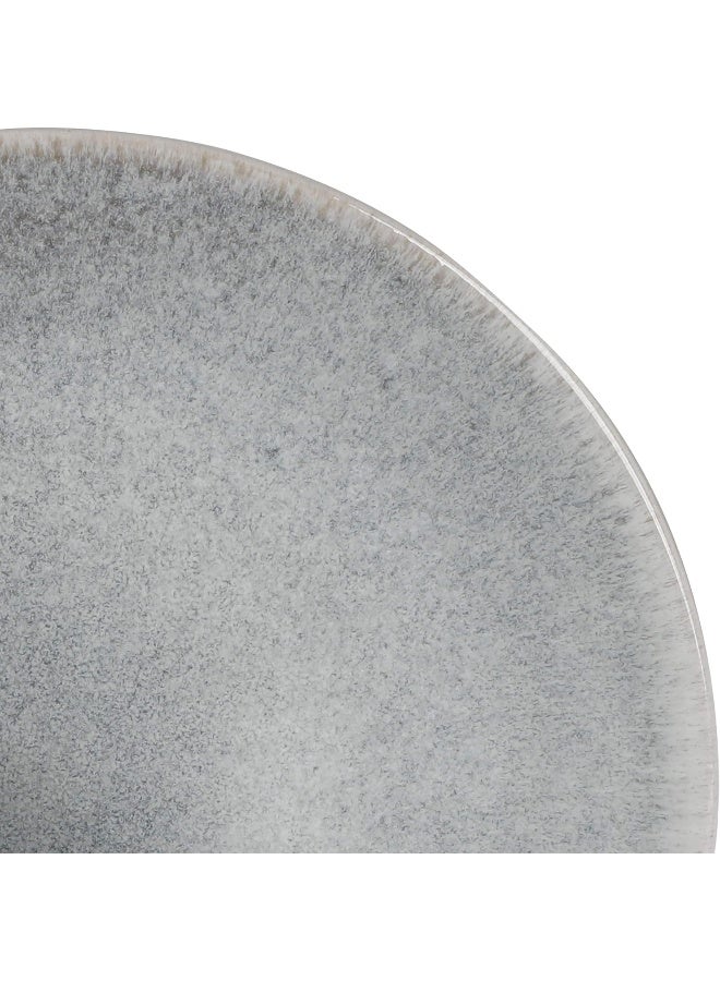 Gibson Elite Kashmir Round Reactive Glaze Stoneware Dinnerware Set Service for Four 16pcs White w Blue Speckle - Image 4