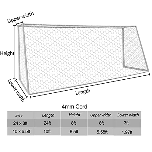 Aoneky Polyester Soccer Goal Net - 10 x 6.5 Ft - 4 mm Cord - Replacement Full Size Football Post Net- Heavy Duty Soccer Netting - NOT Include Posts - Image 5