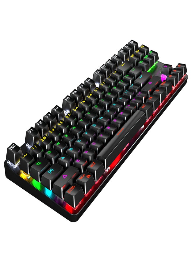 BAJEAL 87 Keys Mechanical Keyboard Wired Gaming Mechanical Keyboard with Mechanical Blue Switch RGB Light Effect Black - Image 4