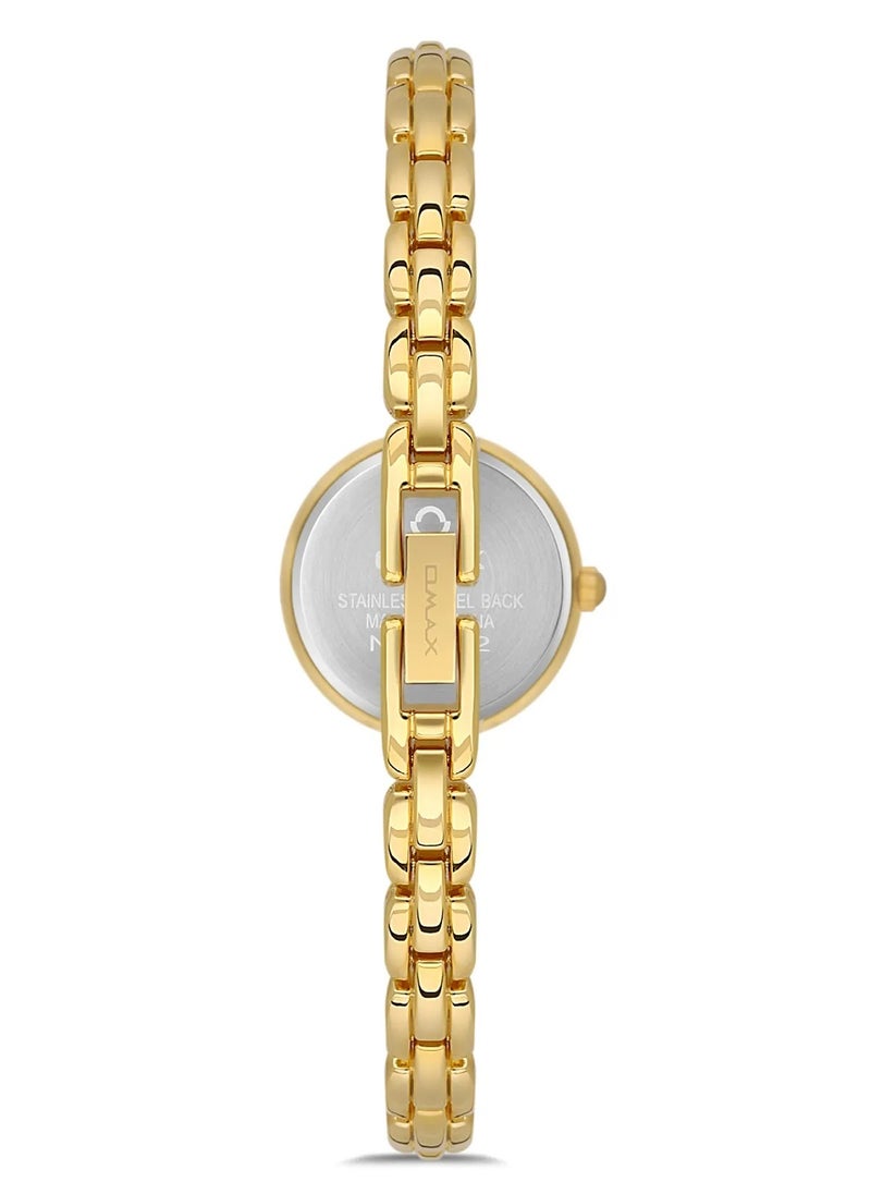 OMAX Omax Women's Full Gold Luxury Wrist Watch, Watches for Women, Stainless Watches, Steel Band, Black Round Dial, Waterproof Watch, 1 Year Warranty  - Image 3