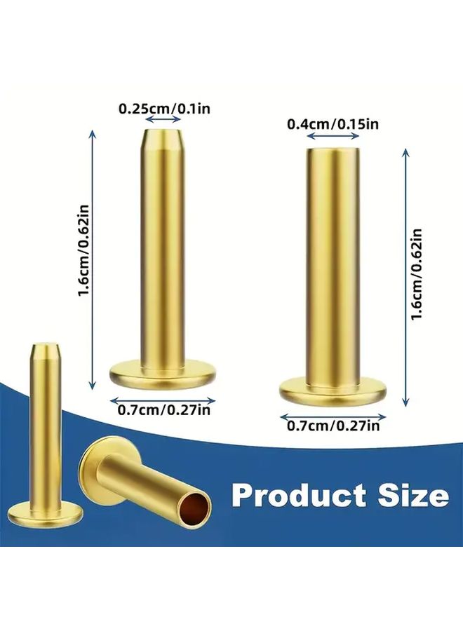 7 Sets Copper Rivets For DIY Knife Handles Golden Finish Durable Metal Hardware - Image 2