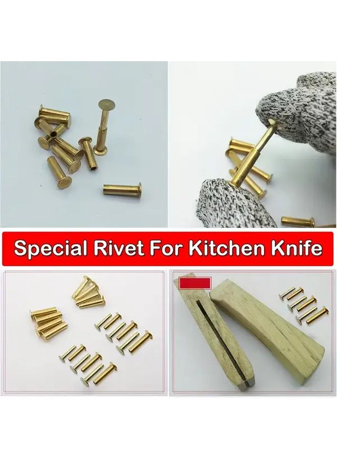 7 Sets Copper Rivets For DIY Knife Handles Golden Finish Durable Metal Hardware - Image 4