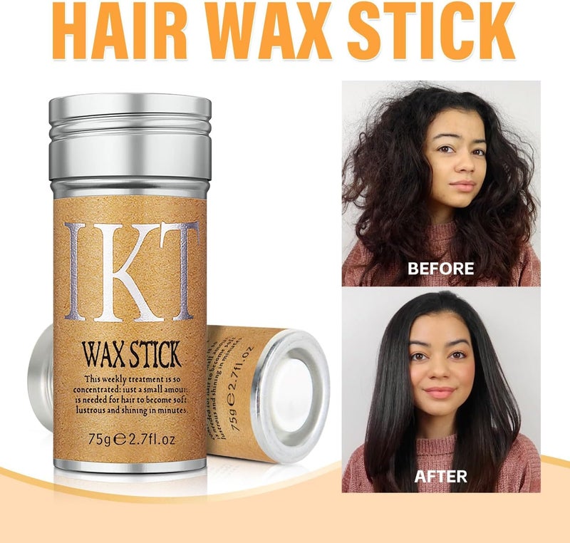 IKT Hair Wax Stick, Wax Stick for Flyaways Hair, Slick Stick for Edge & Frizz Hair, Hair Non-greasy Styling Hair Pomade - 75 Gm - Image 3