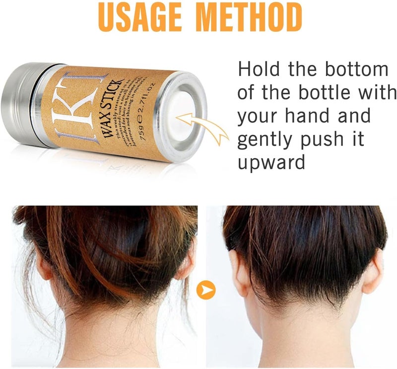 IKT Hair Wax Stick, Wax Stick for Flyaways Hair, Slick Stick for Edge & Frizz Hair, Hair Non-greasy Styling Hair Pomade - 75 Gm - Image 4