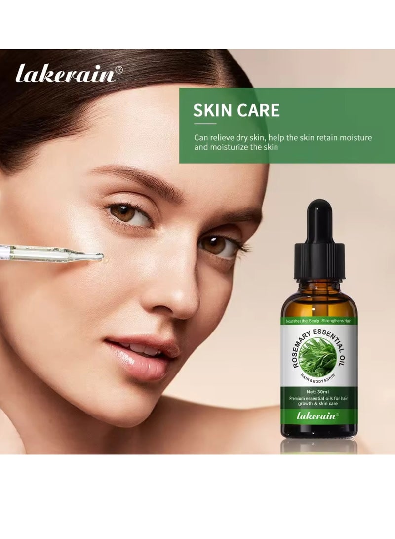 lakerain Rosemary Essential Oil Rosemary Oil for Hair Growth Serum 100% Pure Natural and Organic Rosemary Oil for Dry Damaged Hair Growth Scalp Oil Hair Loss Treatment Serum Oil 30ml - Image 3