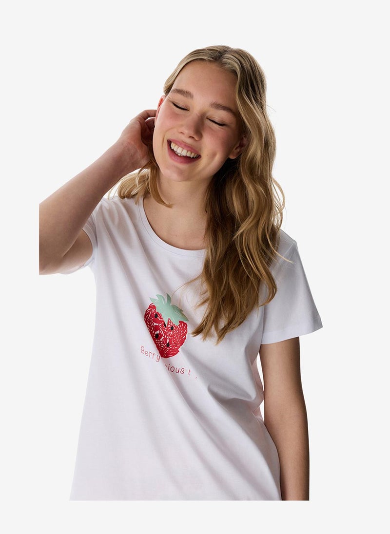Penti Women's White Short Sleeve Cotton Pyjama Set with Shorts - Image 2