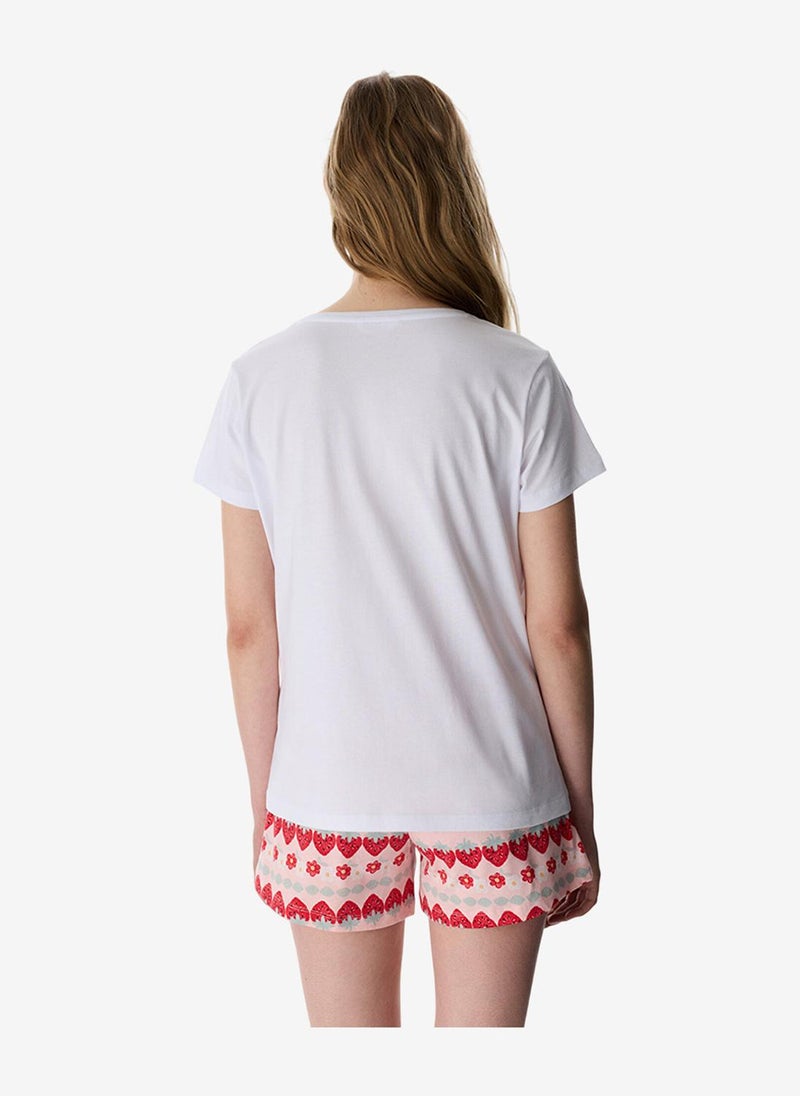 Penti Women's White Short Sleeve Cotton Pyjama Set with Shorts - Image 5