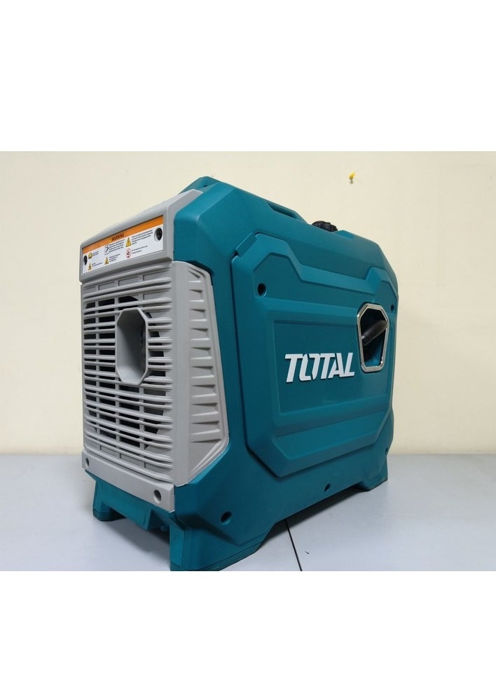 TOTAL - Super Total Silent 2kW Inverter Portable Gasoline Generator - Ultra-Quiet, Ideal Power for Camping, Outdoor Activities, and Home Use| air-cooled system, 6.2h Runtime, USB Outlets, Compact & Lightweight - Image 1