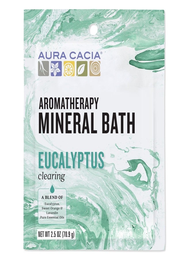 Aura Cacia Clearing Eucalyptus Aromatherapy Mineral Bath Salt, 2.5 Ounce Packet - 6 per case.6 - Image 1