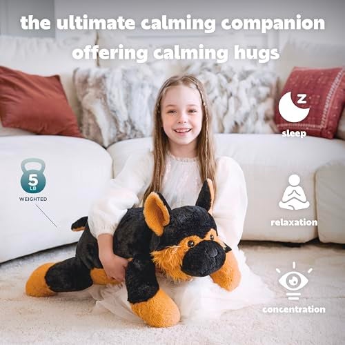 IKASA 5lbs Weighted Stuffed Animal German Shepherd Dog26 inches Plush Toy Giant Large Big Jumbo Soft PuppyHuge Size Cute PlushieGift for Kids - Image 5