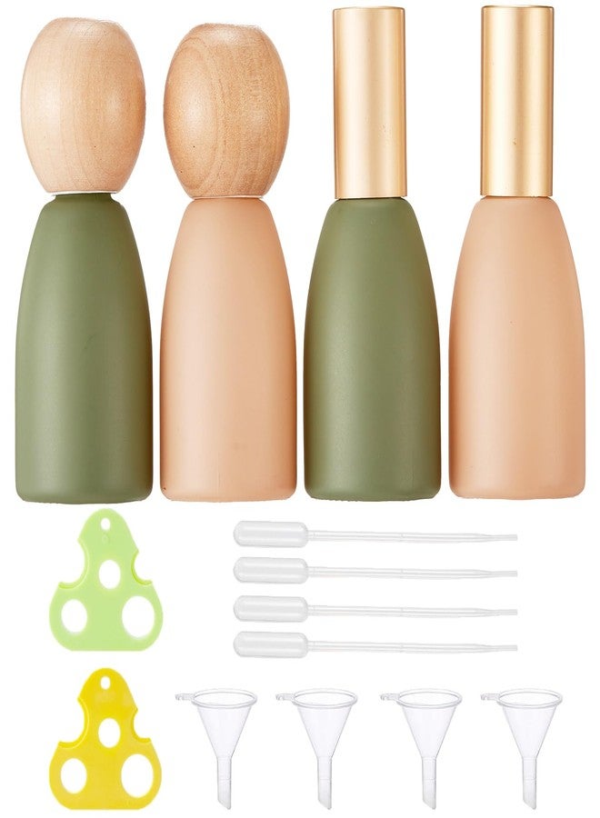 Qeuly 10ml Glass Roller Bottles - 4 Pack Essential Oils Roll-on Bottles with Stainless Steel Roller Balls for Aromatherapy and Perfumes - Image 1