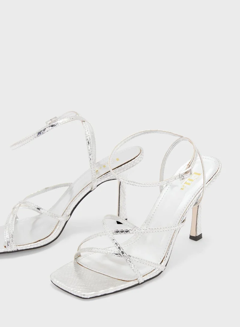 ELLA Front Cross Multi Strap Heeled Sandal