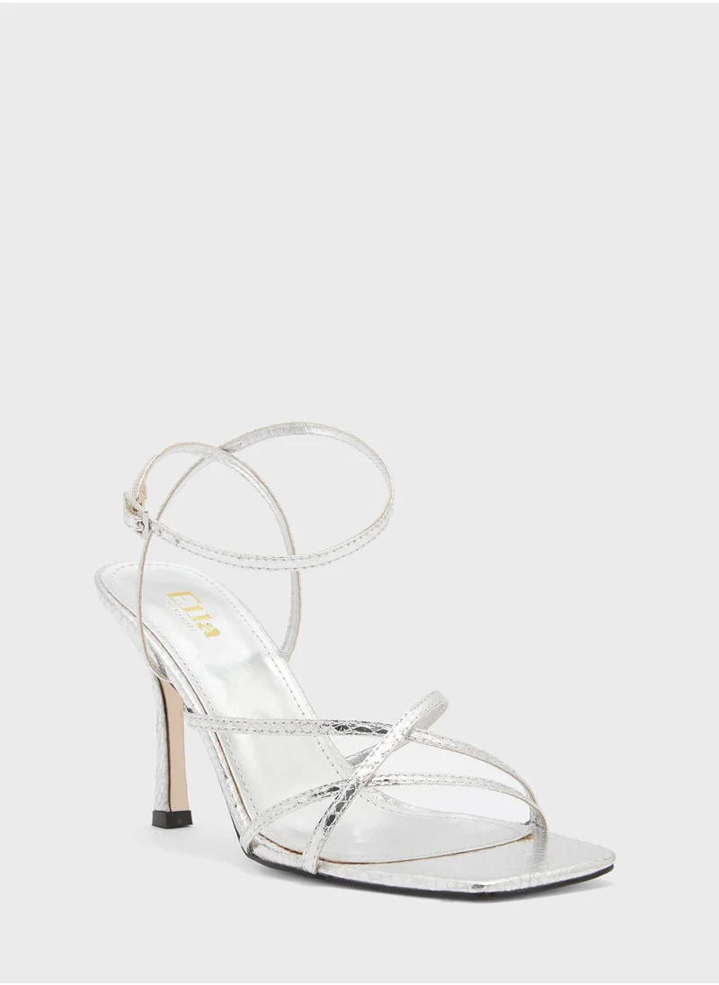 ELLA Front Cross Multi Strap Heeled Sandal