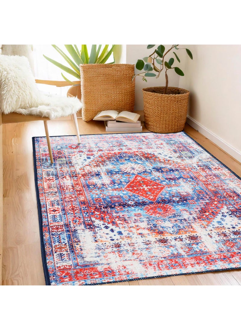 Status Contract Status Contract Rugs for Living Room|(3x5ft) Printed Carpet for Living Room Decor|Anti Skid Backing Home Essentials| Boho Rugs for Living Room (Vintage 413), Polyester, Multicolor, Rectangular  - Image 1
