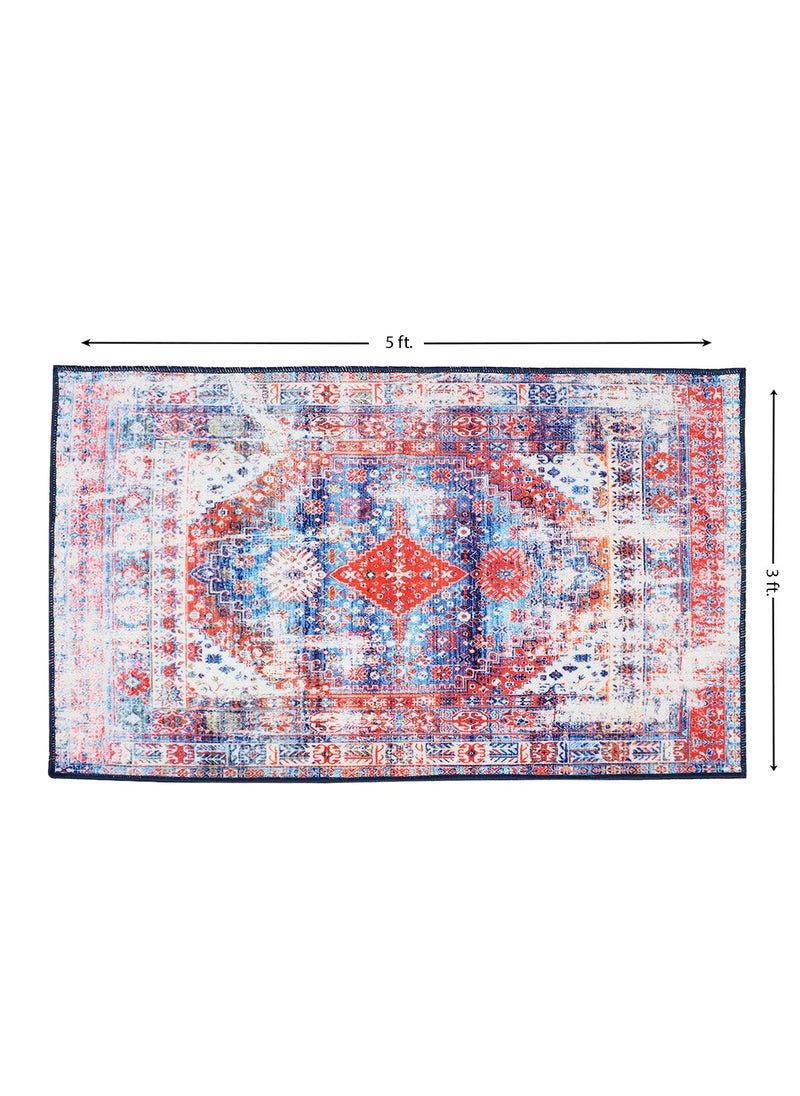 Status Contract Status Contract Rugs for Living Room|(3x5ft) Printed Carpet for Living Room Decor|Anti Skid Backing Home Essentials| Boho Rugs for Living Room (Vintage 413), Polyester, Multicolor, Rectangular  - Image 2