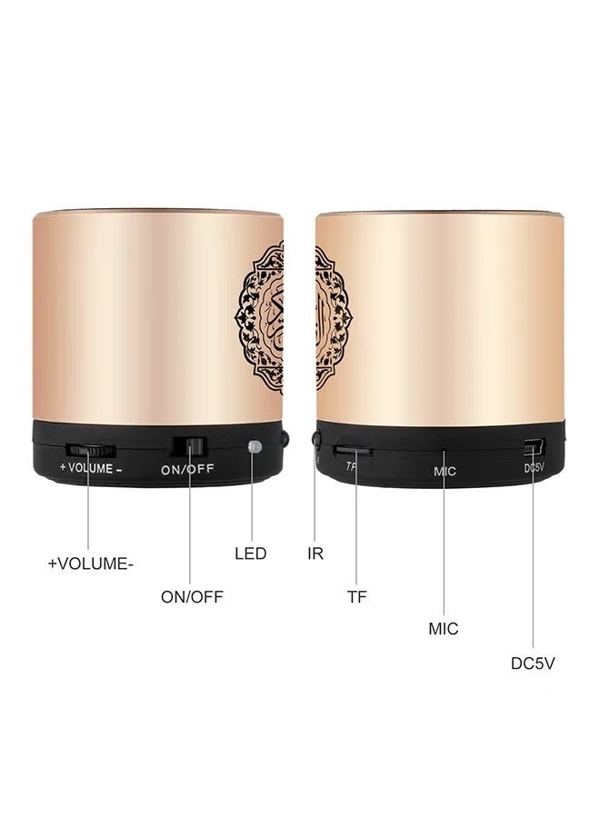 Quran Portable Bluetooth Speaker with Remote Gold - Image 3