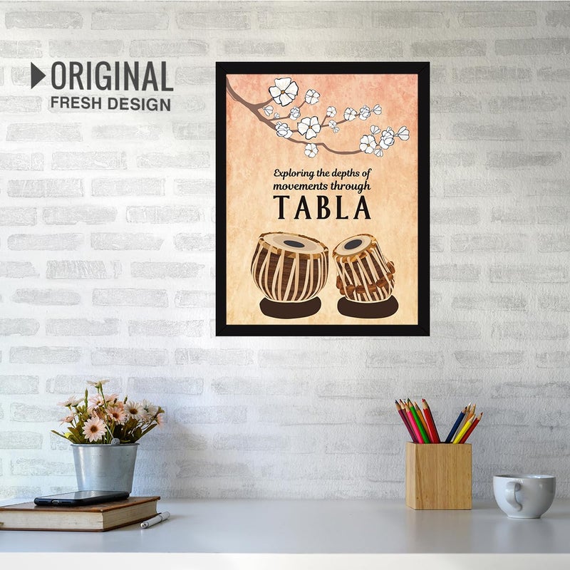 Chaka Chaundh Chaka Chaundh Exploring the depths of movements through TABLA Music Quotes Wall frame Framed Music Posters Music Quotes Frames Music Quotes Framed Wall Paintings Best Vintage Music Poster 35 cm x 27 cm x 4 cm - Image 2