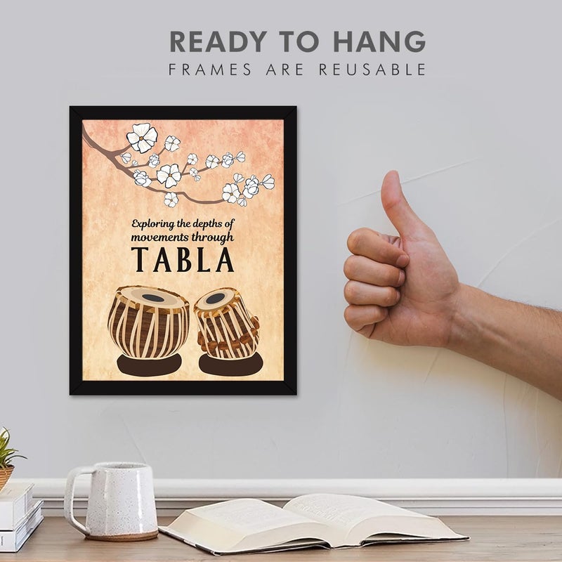 Chaka Chaundh Chaka Chaundh Exploring the depths of movements through TABLA Music Quotes Wall frame Framed Music Posters Music Quotes Frames Music Quotes Framed Wall Paintings Best Vintage Music Poster 35 cm x 27 cm x 4 cm - Image 4