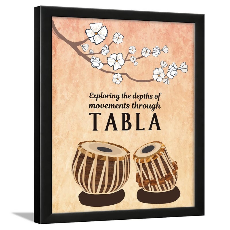 Chaka Chaundh Chaka Chaundh Exploring the depths of movements through TABLA Music Quotes Wall frame Framed Music Posters Music Quotes Frames Music Quotes Framed Wall Paintings Best Vintage Music Poster 35 cm x 27 cm x 4 cm - Image 1