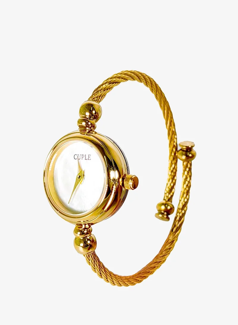 Cuple Womens Gold Dial Analog Bracelet Wrist Watch