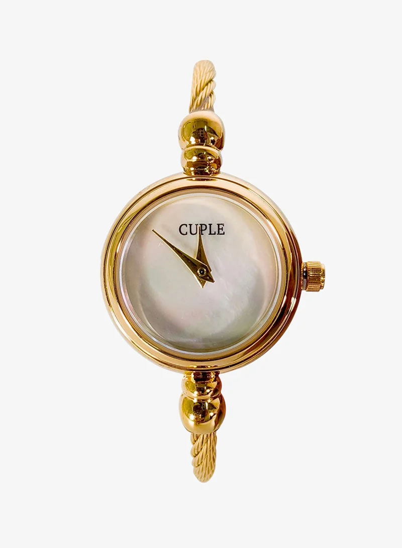 Cuple Womens Gold Dial Analog Bracelet Wrist Watch