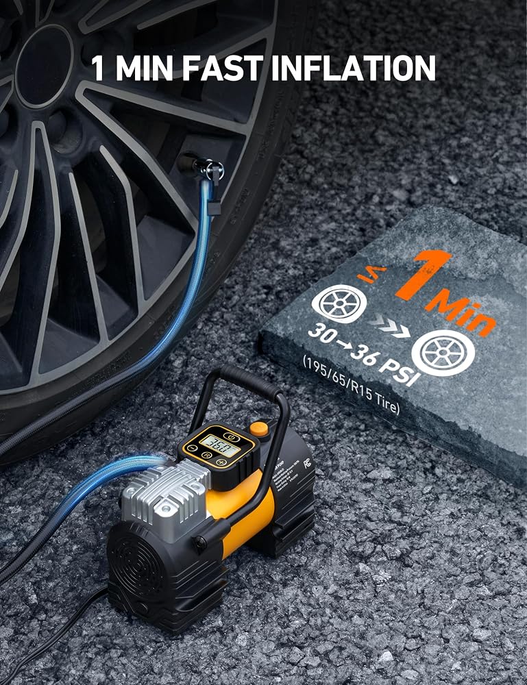 AstroAI Tire Inflator Portable Air Compressor 150PSI for Car 12V DC - Image 3