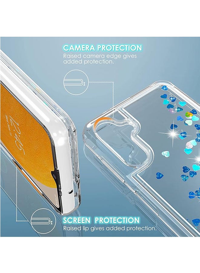 EYE CATCH Samsung Galaxy A73 Case For Women Girls Liquid Glitter Cover Sparkly Clear Shiny Bling Sparkle Phone Back Accessory Protection For Samsung Galaxy A73 Case Transparent  - Image 2