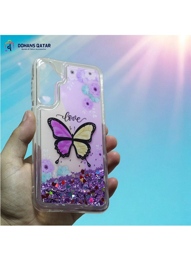 EYE CATCH Samsung Galaxy A73 Case For Women Girls Liquid Glitter Cover Sparkly Clear Shiny Bling Sparkle Phone Back Accessory Protection For Samsung Galaxy A73 Case Transparent  - Image 3